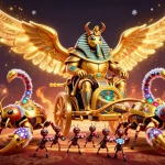 Fabet players experience thrilling casino slots with a golden scarab in action.