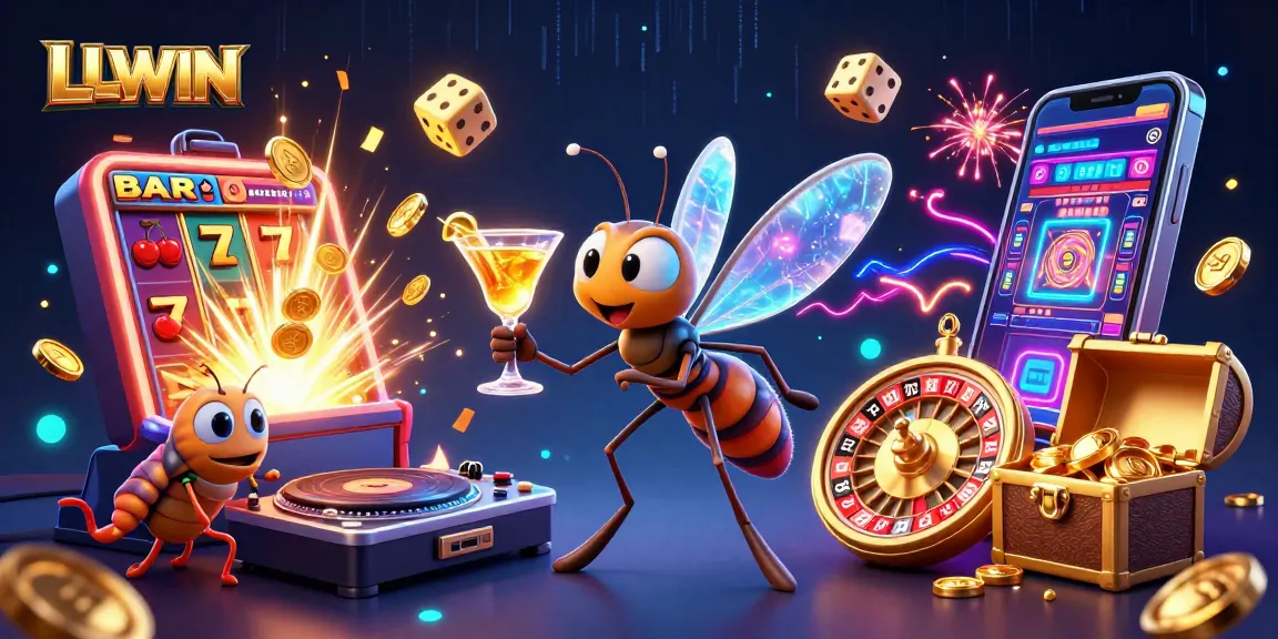 Experience exhilarating gameplay at LLWIN with a vibrant illustration featuring casino elements and characters.