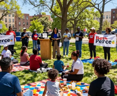 Community support for Beth Pearce at an event promoting rokok88 login initiative, showcasing engagement and transparency.