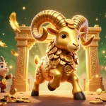 Engage with man88 as the golden ram charges through a vibrant casino atmosphere filled with excitement.