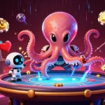 Join the exciting GG88 gaming experience with a vibrant 3D scene featuring an alien octopus and poker action.