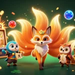 Engage with com as you spin jackpot slots featuring a glowing nine-tailed fox and wise owl.