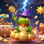 Crazyvegas brings excitement with a colorful scene of magical characters and slot reels surrounded by golden coins.